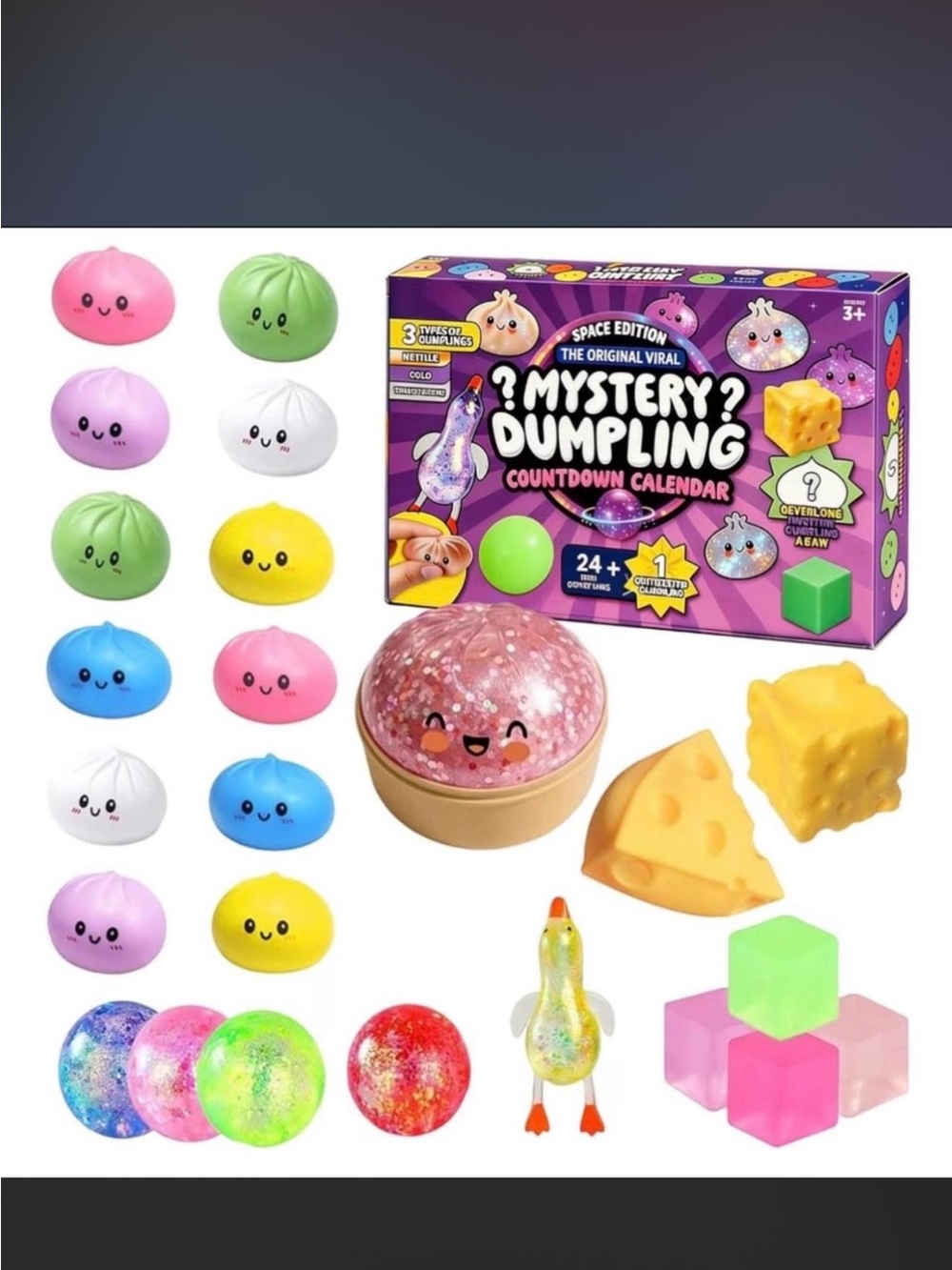 Mystery Dumpling Countdown Calendar - Purple (Space Edition) #squishys #avent